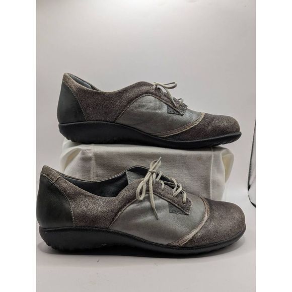NAOT HARORE Shoes size 37 6.5 Grey Shimmer Leather - Picture 5 of 9